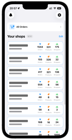 Manager for Virtuemart iPhone App - Dashboard